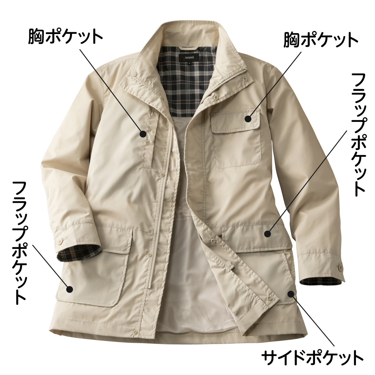 〈ピエルッチ〉多機能トラベラーズコート>