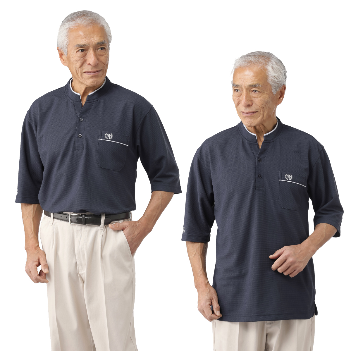 〈サルーンエクスプレス〉ワッフル5分袖シャツ3色組