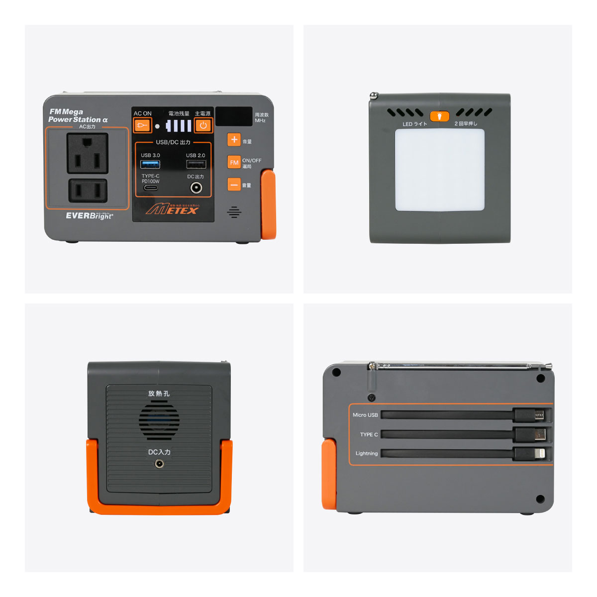 FMメガパワーステーションα＋21Wソーラーパネルセット