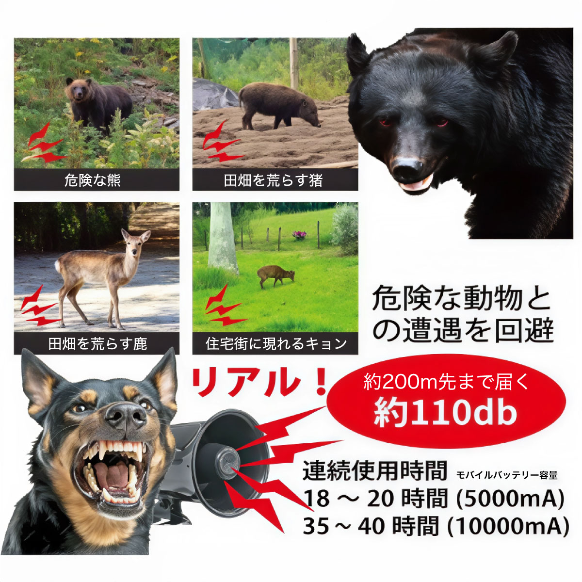 熊鈴ホーン 電池BOX付