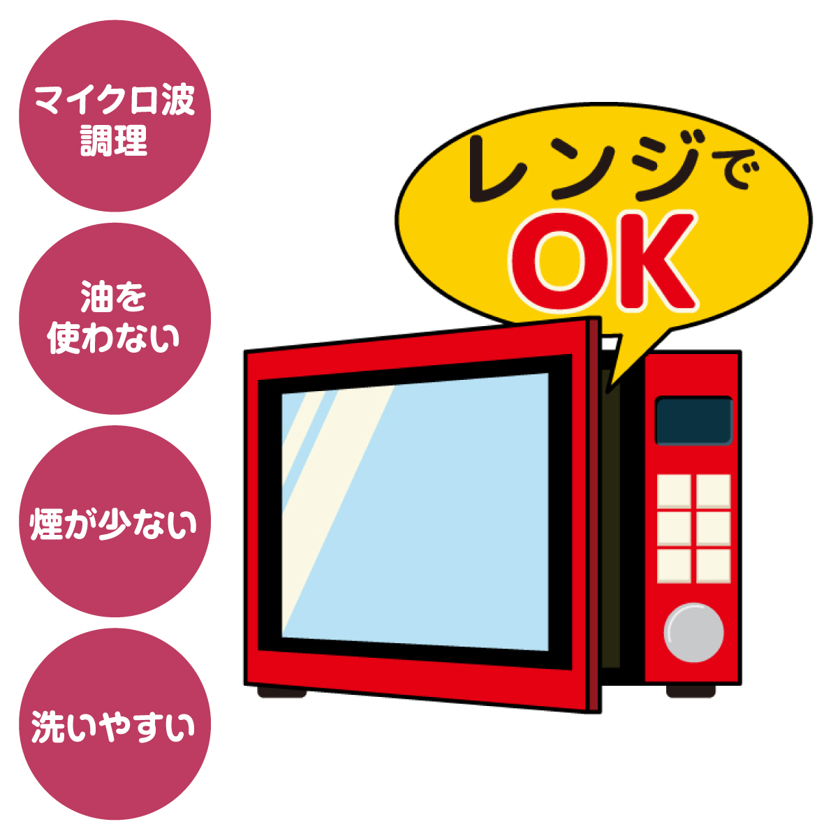 電子レンジで発熱プレート（蓋付）