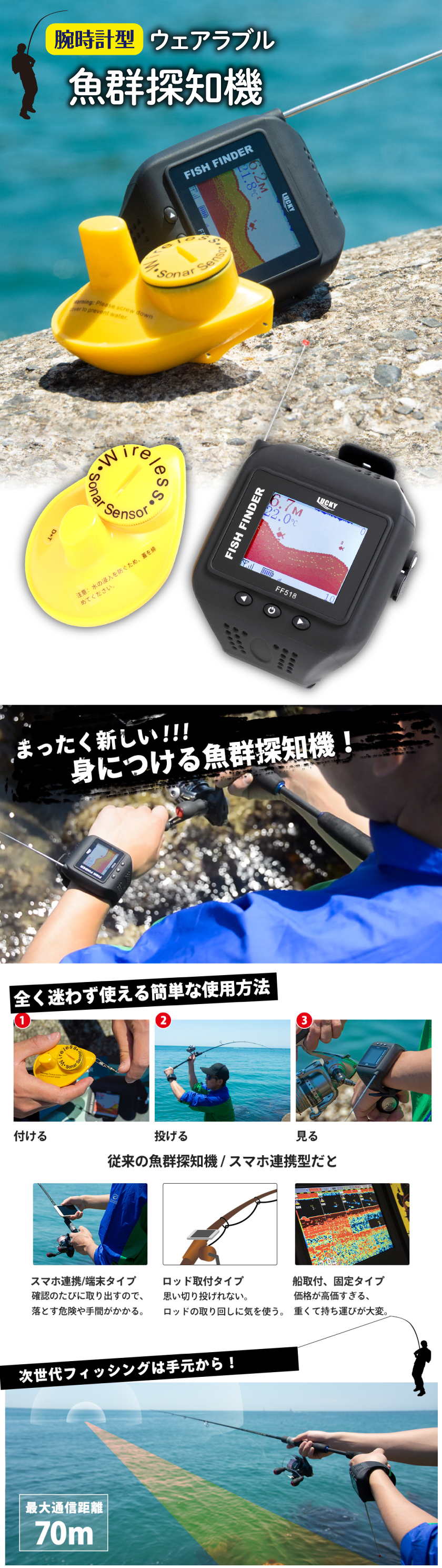 腕時計型_魚群探知機