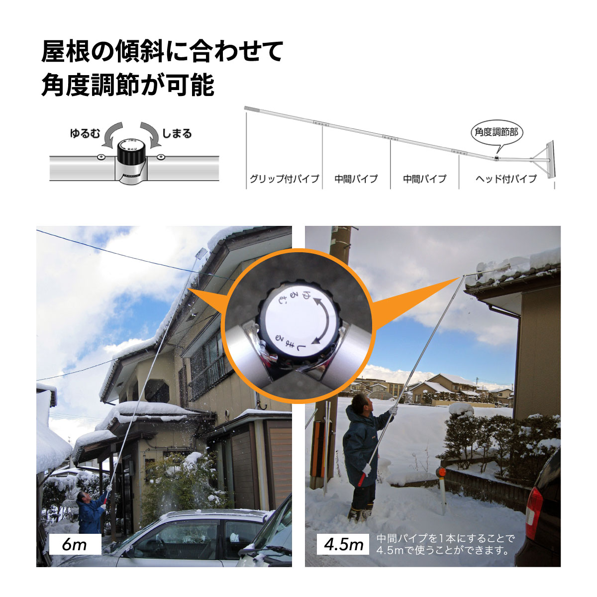 楽々雪おろし＆雪庇・凍雪除去セット