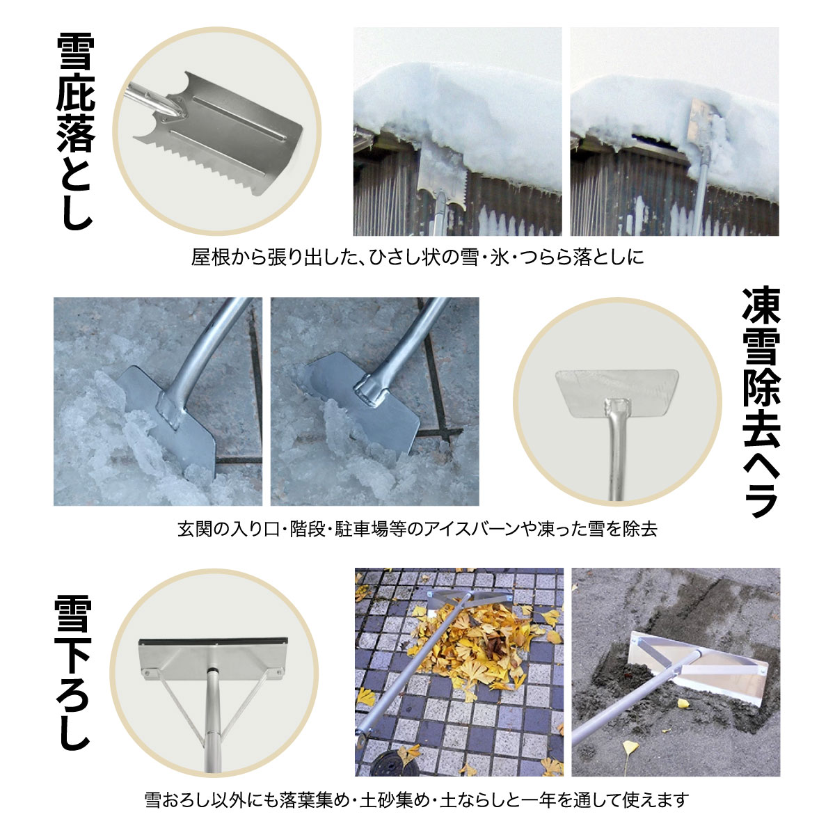 楽々雪おろし＆雪庇・凍雪除去セット